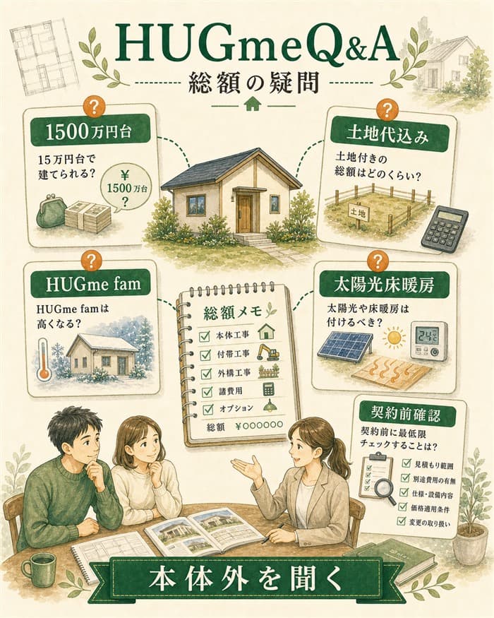 HUGme総額の土地代やfamなどの疑問を整理した図解