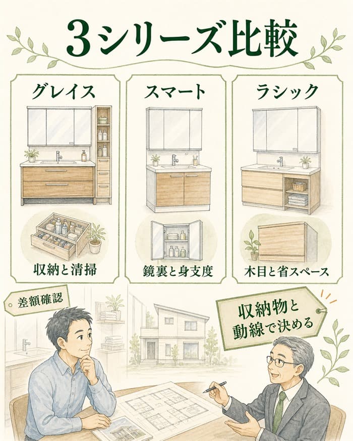 グレイス・スマート・ラシックの違いを整理した比較図