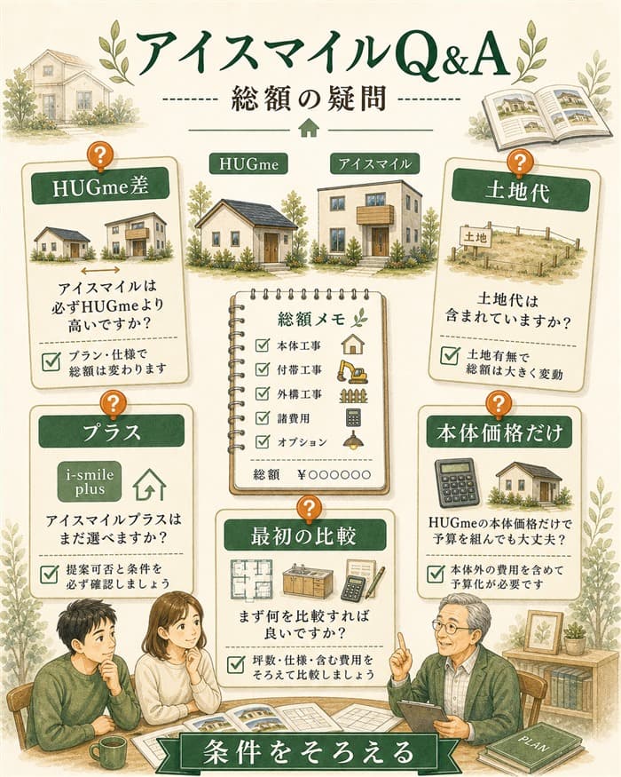 アイスマイル総額のHUGme差や土地代の疑問を整理した図解