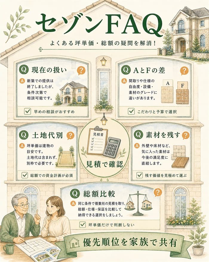 セゾンの坪単価でよくある疑問を整理した図解