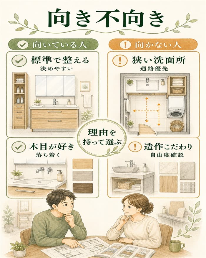 ラシックドレッサーが向く人と慎重に見る人の比較図