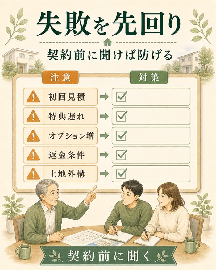 見積もりと仮契約の失敗を先回りする図解