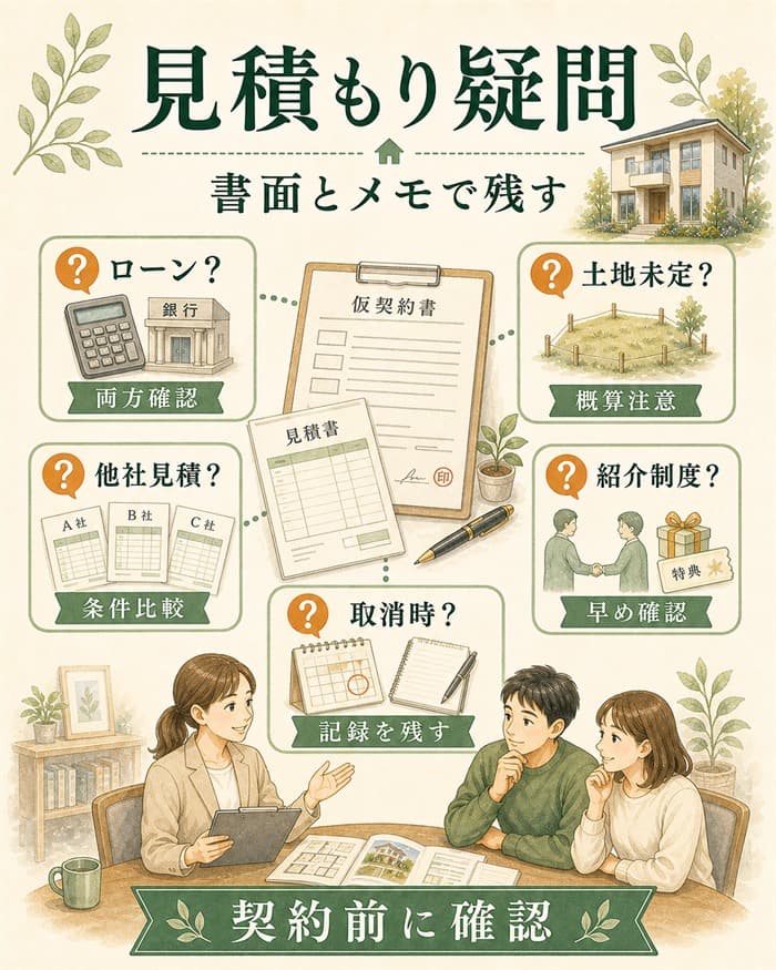 見積もりと仮契約の疑問を整理した図解