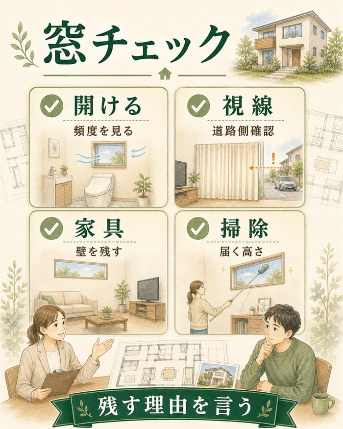 後悔を減らす窓計画の確認項目をまとめた図解