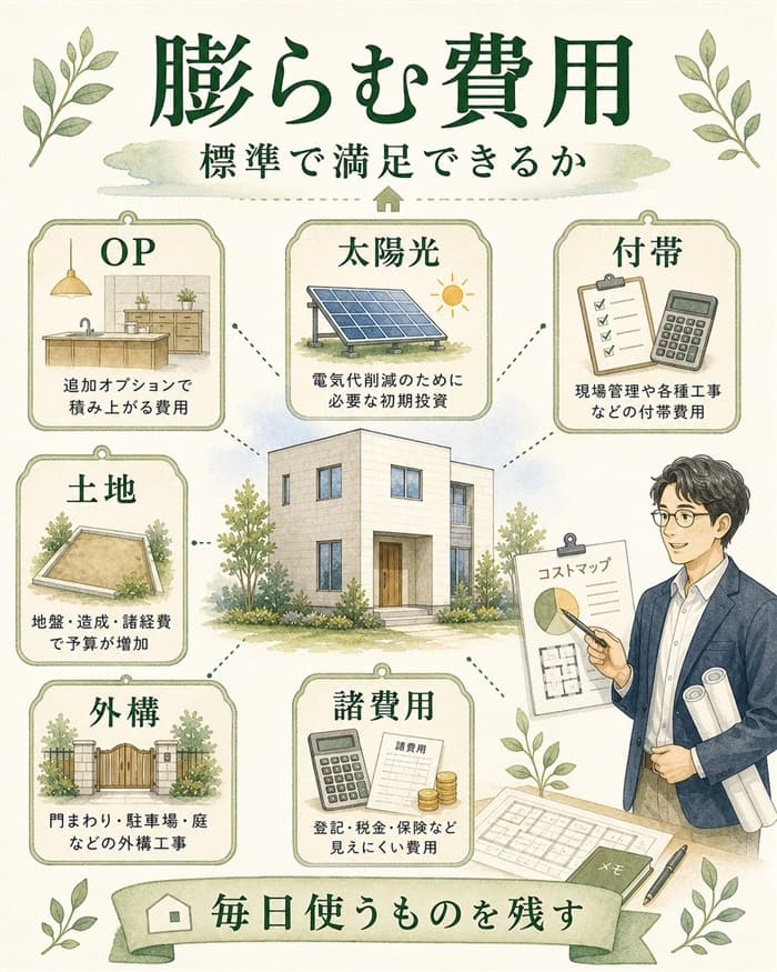 アイキューブの総額が膨らむ主な費用項目を整理した図解
