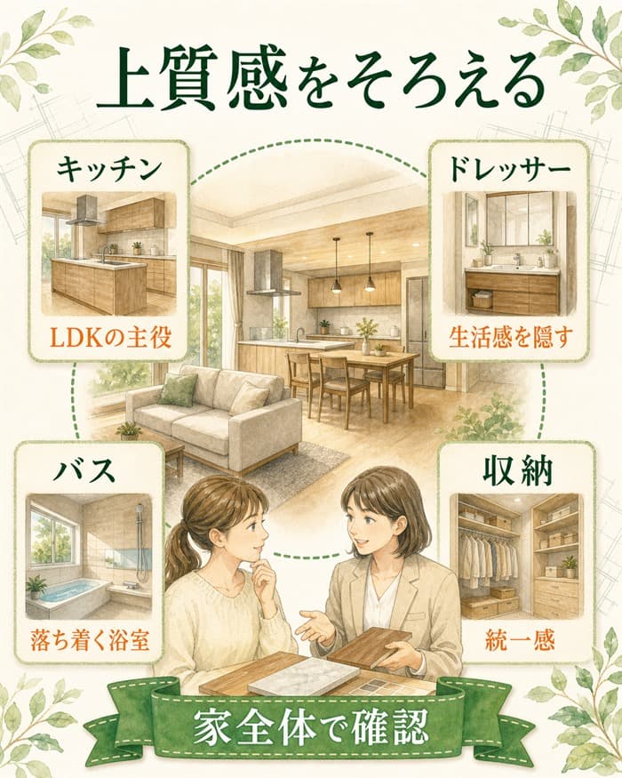 グレイスシリーズの上質感と主要設備を整理した構造図解