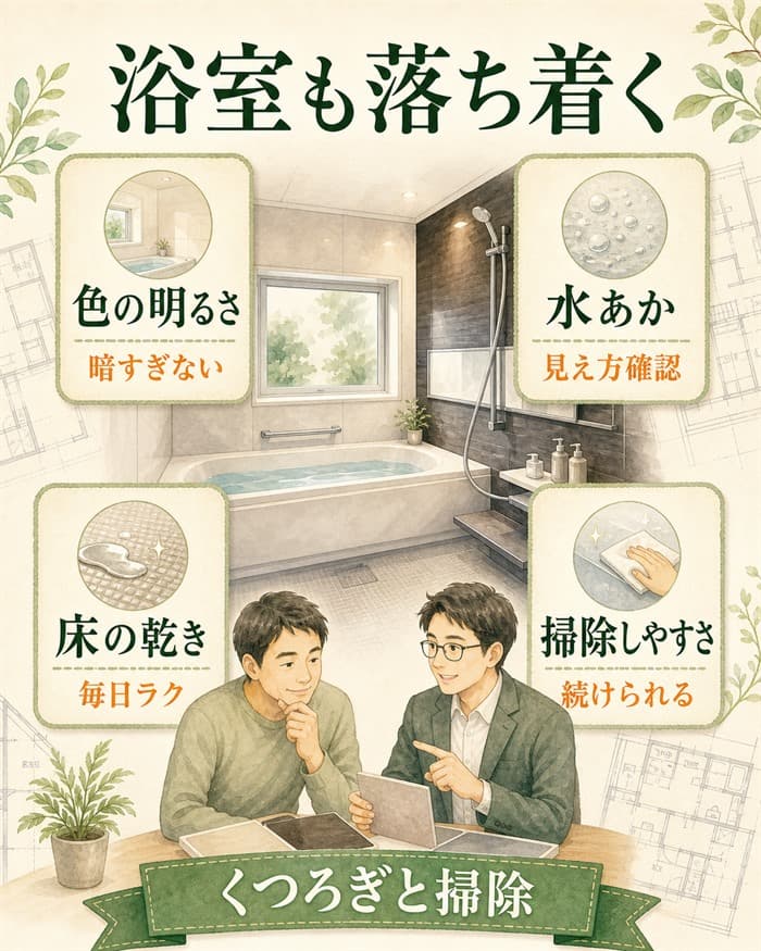グレイスバスのくつろぎと掃除しやすさを比べる図解
