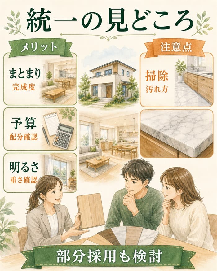 グレイスシリーズを統一する利点と注意点の比較図解