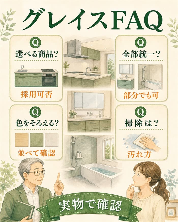 グレイスシリーズでよくある疑問を整理したFAQ図解