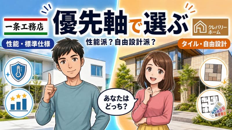 一条工務店とクレバリーホームの違い！坪単価だけで比較すると失敗理由 