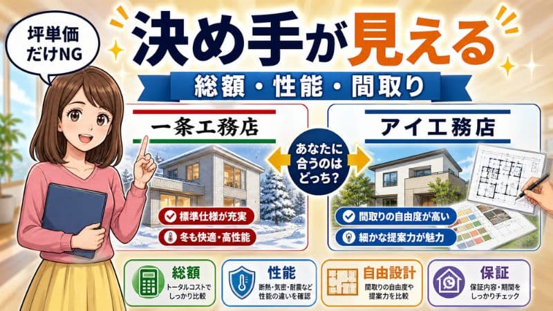 一条工務店とアイ工務店を比較｜性能と自由度で迷ったときの選び方 