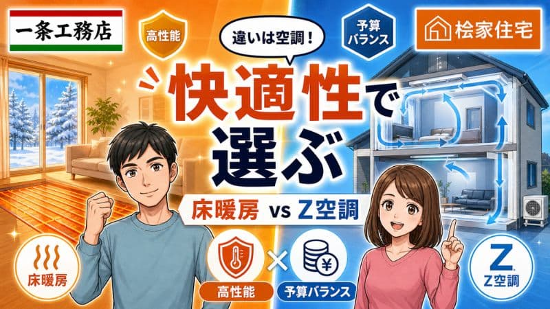 一条工務店と桧家住宅はどっち？坪単価と性能・Z空調で徹底比較 