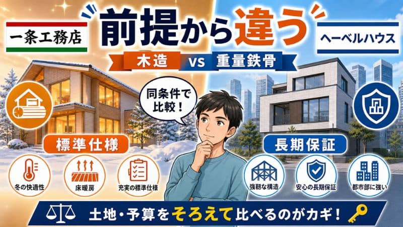 一条工務店とヘーベルハウスを比較｜価格・性能・保証で合うのはどっち？ 