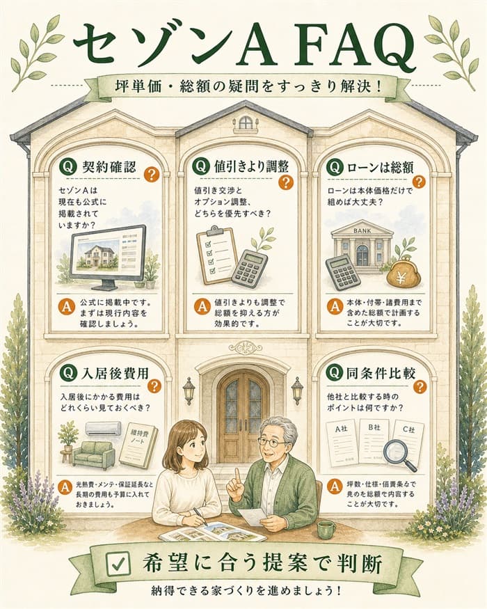 セゾンAの坪単価でよくある疑問を整理した図解