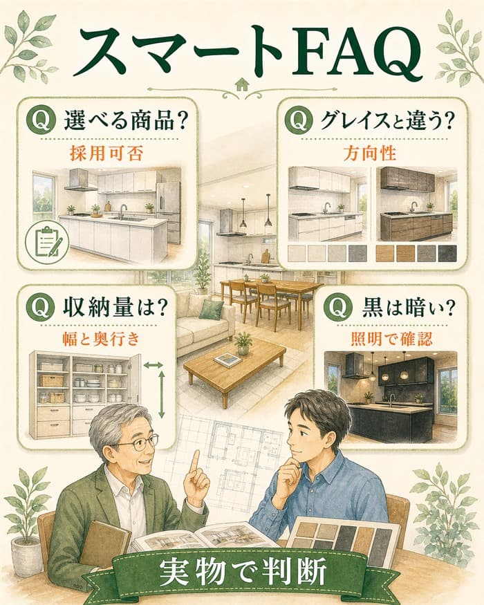 スマートシリーズでよくある疑問を整理したFAQ図解