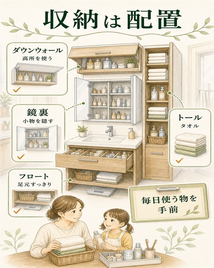 グレイス収納を使う物の配置で考える収納図解