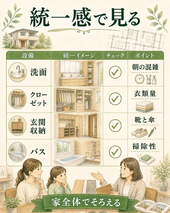 洗面・収納・バスを統一感で見るラシック設備図解