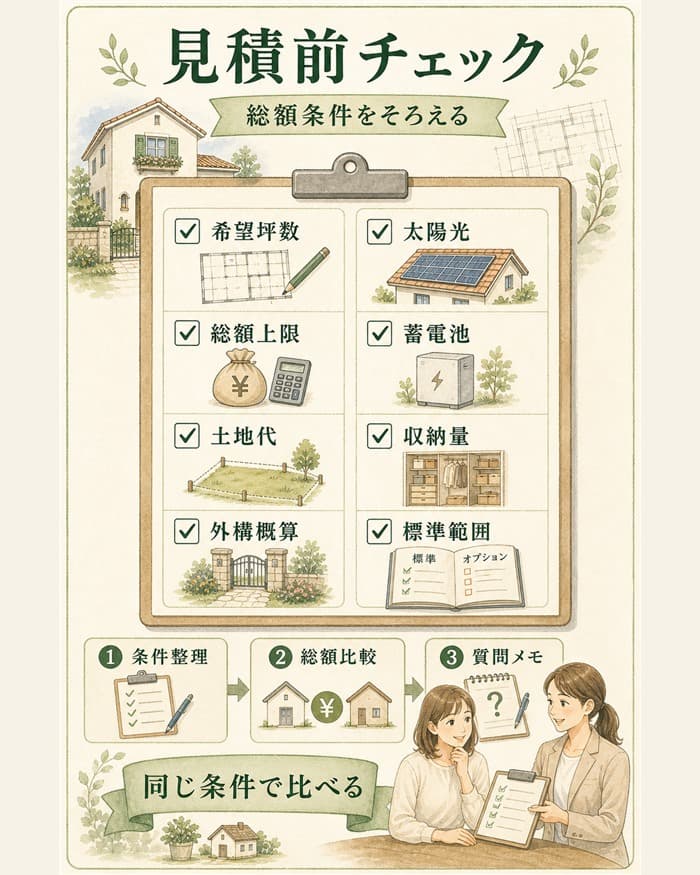 見積前に整理する総額条件チェックリスト