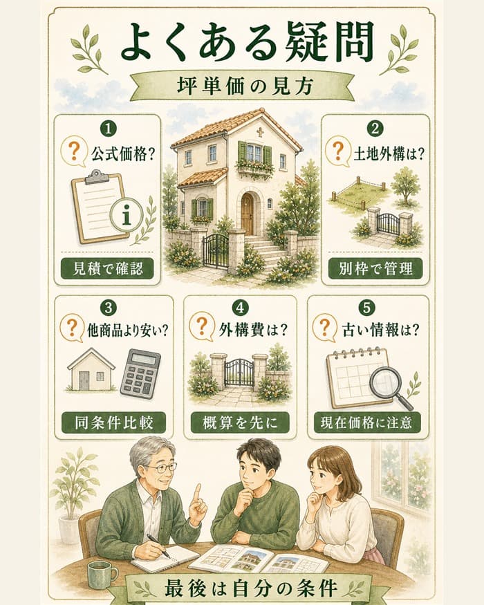 ブリアール坪単価のよくある疑問整理カード