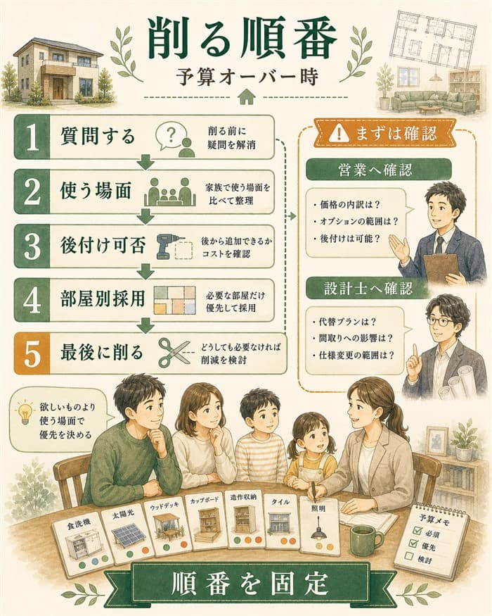 予算オーバー時に削る順番を固定する手順図解
