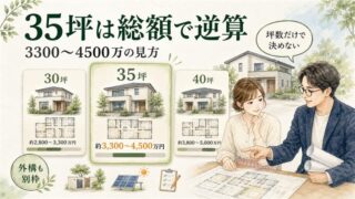 一条工務店35坪の総額は3300〜4500万！30坪・40坪との費用比較 