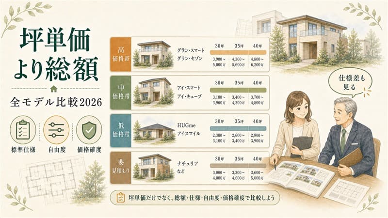 一条工務店費用比較｜全モデルの総額は？坪単価に惑わされない選び方2026 