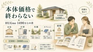 一条工務店ハグミー総額2300万〜3000万！本体価格1490万との差を解説 