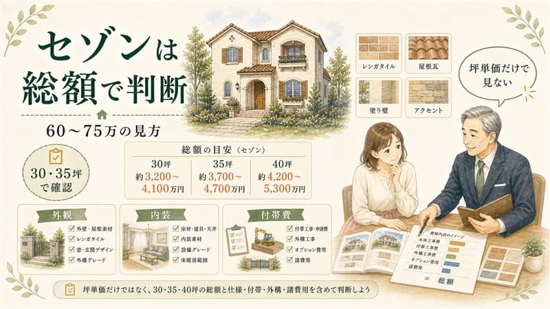 【2026】一条工務店セゾンの坪単価は60から75万！30・35坪の総額と高くなる理由 