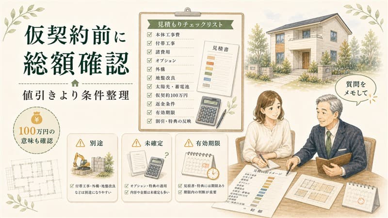 一条工務店の見積もり｜仮契約前に見る総額と割引 