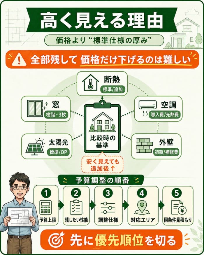一条工務店が高く見える理由と比較基準