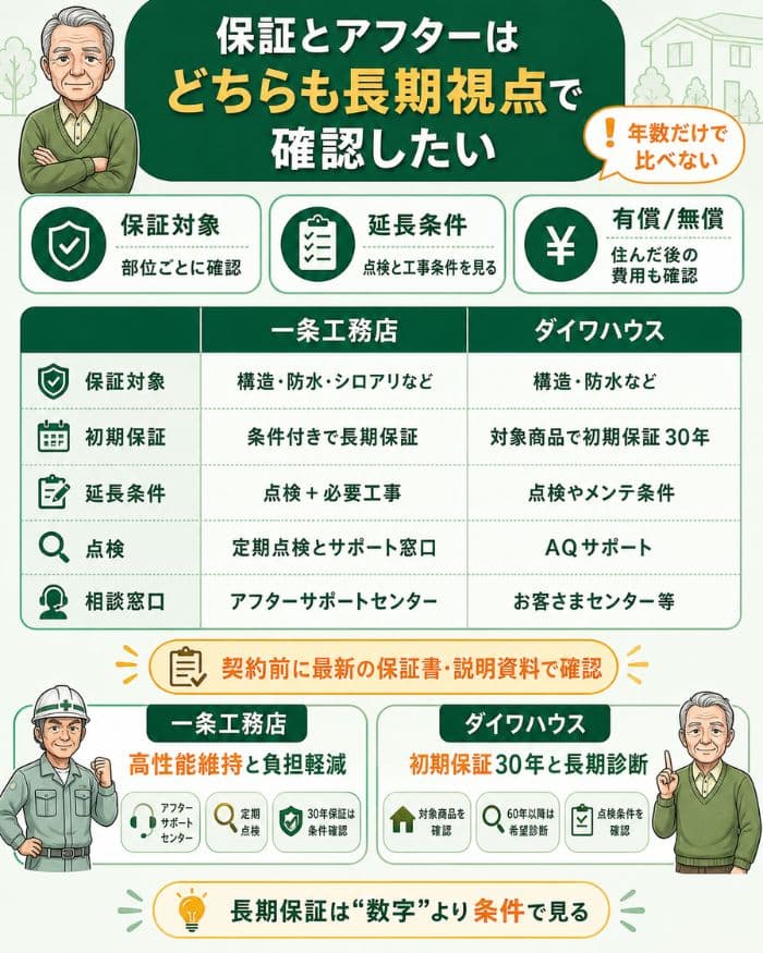 保証とアフターサポートの比較ポイントを解説