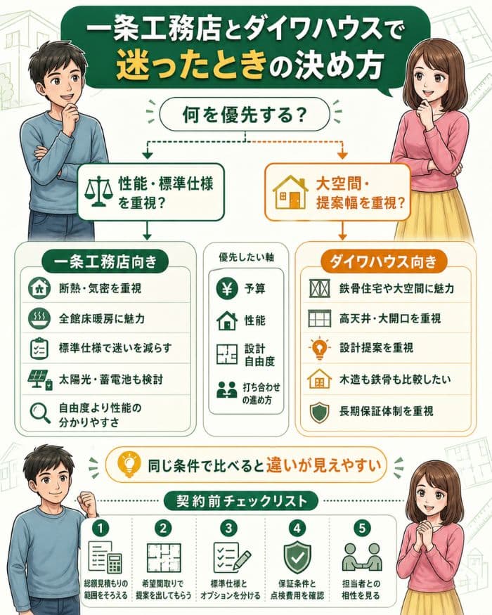 一条工務店とダイワハウスで迷う時の決め方
