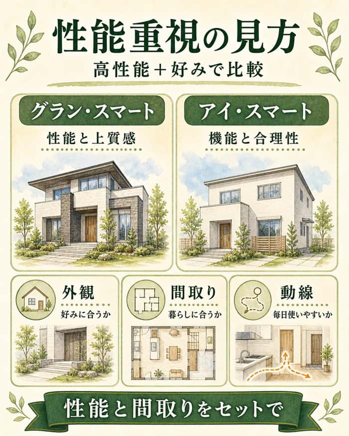 グラン・スマートとアイ・スマートを性能重視で比較した図解
